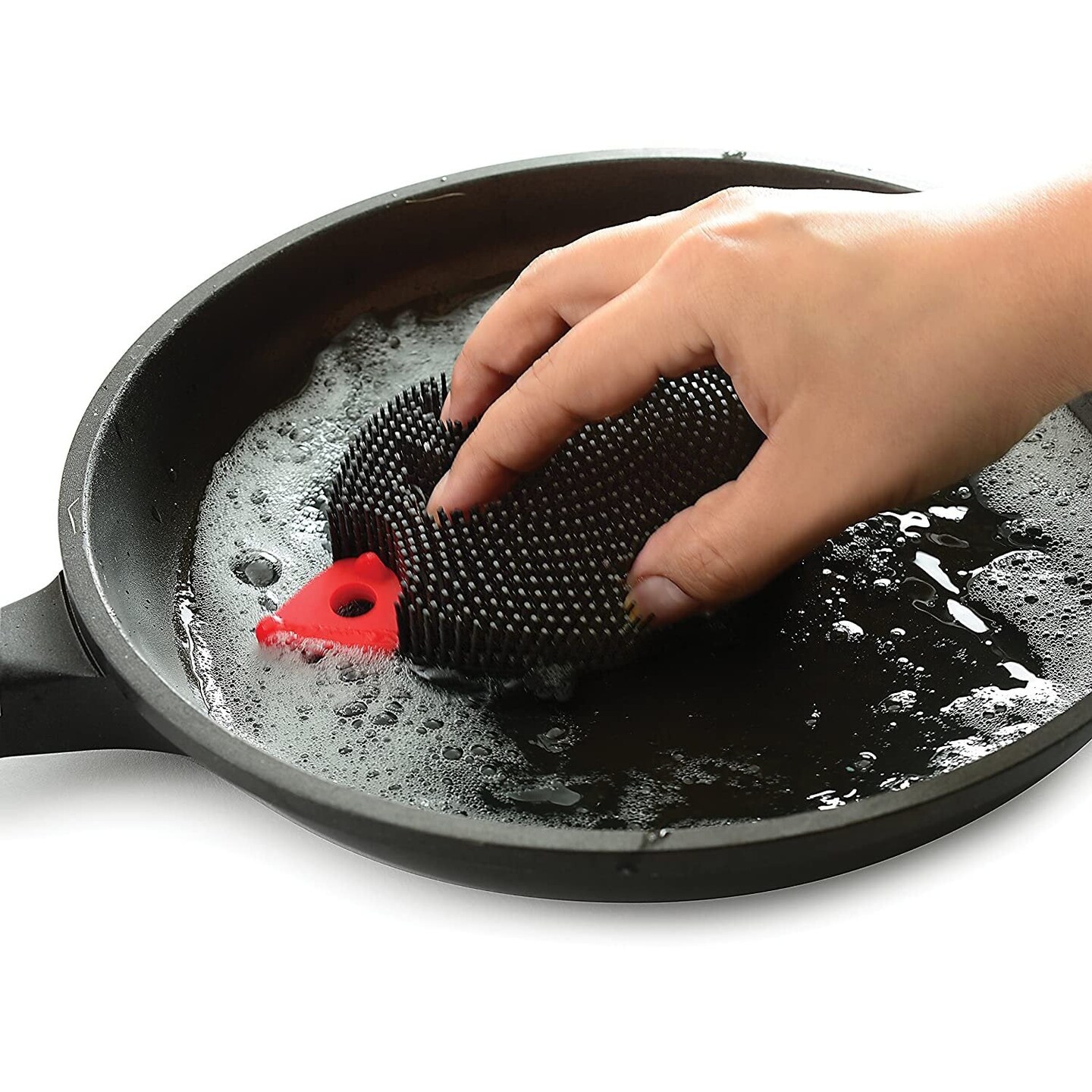 Norpro Silicone Dish Scrubbing Sponge / Vegetable Scrubber Brush - Black Hedgehog Shaped