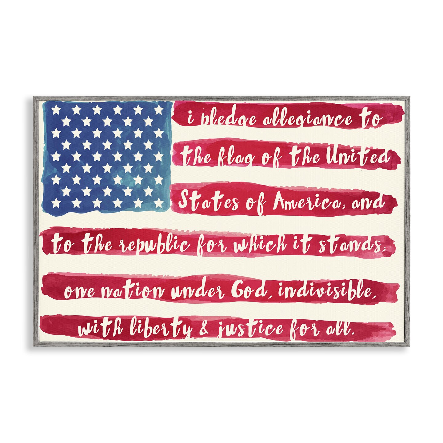 Stupell Industries Pledge Of Allegiance Flag Stripes Framed Giclee, design by Sophie 6