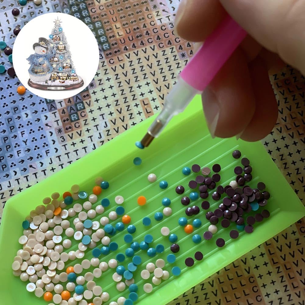 Christmas Diamond Painting Kits – Special Shaped Rhinestones, Winter 5D Diamond Dots Painting for Adolescents – Christmas Tree & Ornaments DIY Crafts Home Decor