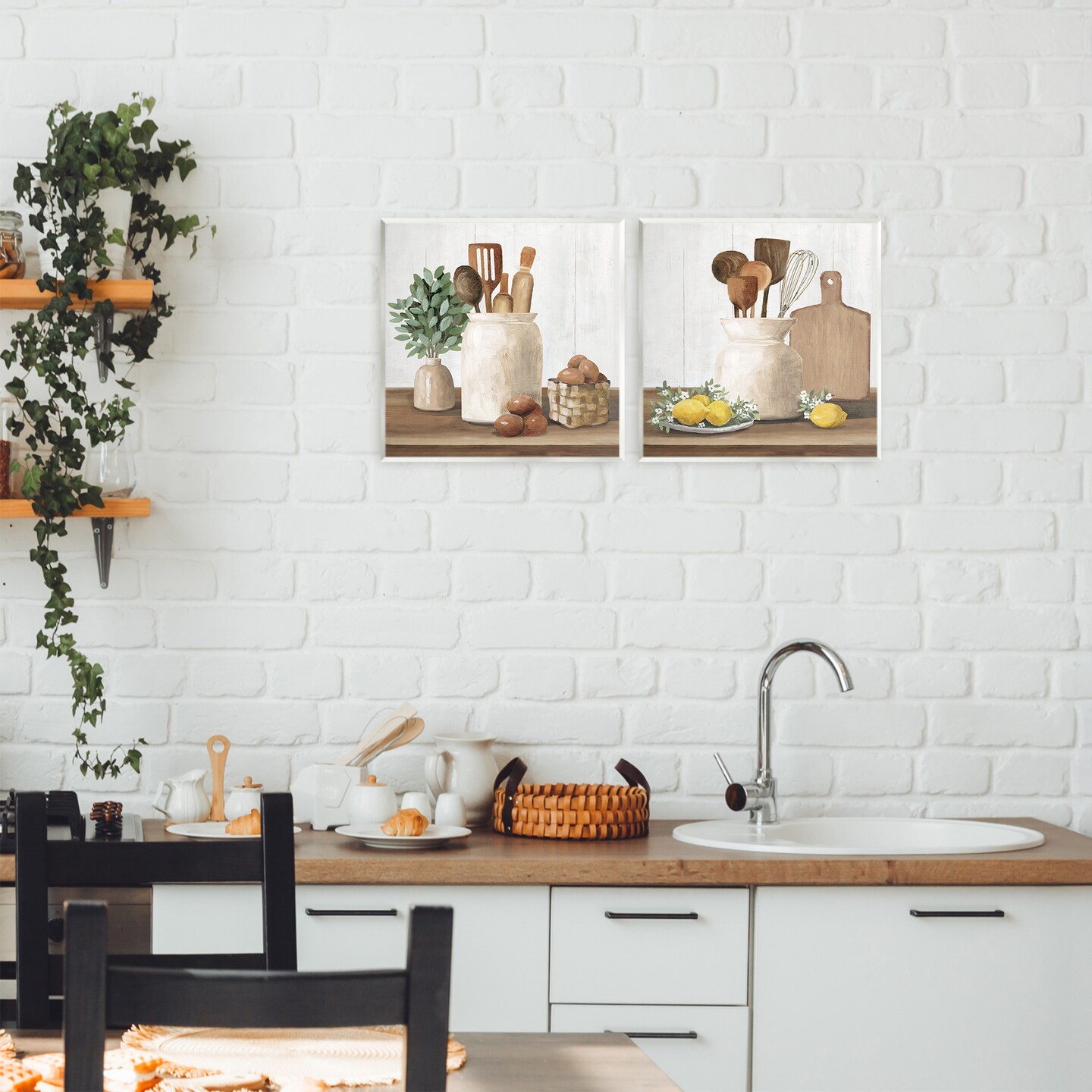 Stupell Industries Country Kitchen Setup 2pc Wall Plaque Set, design by White Ladder