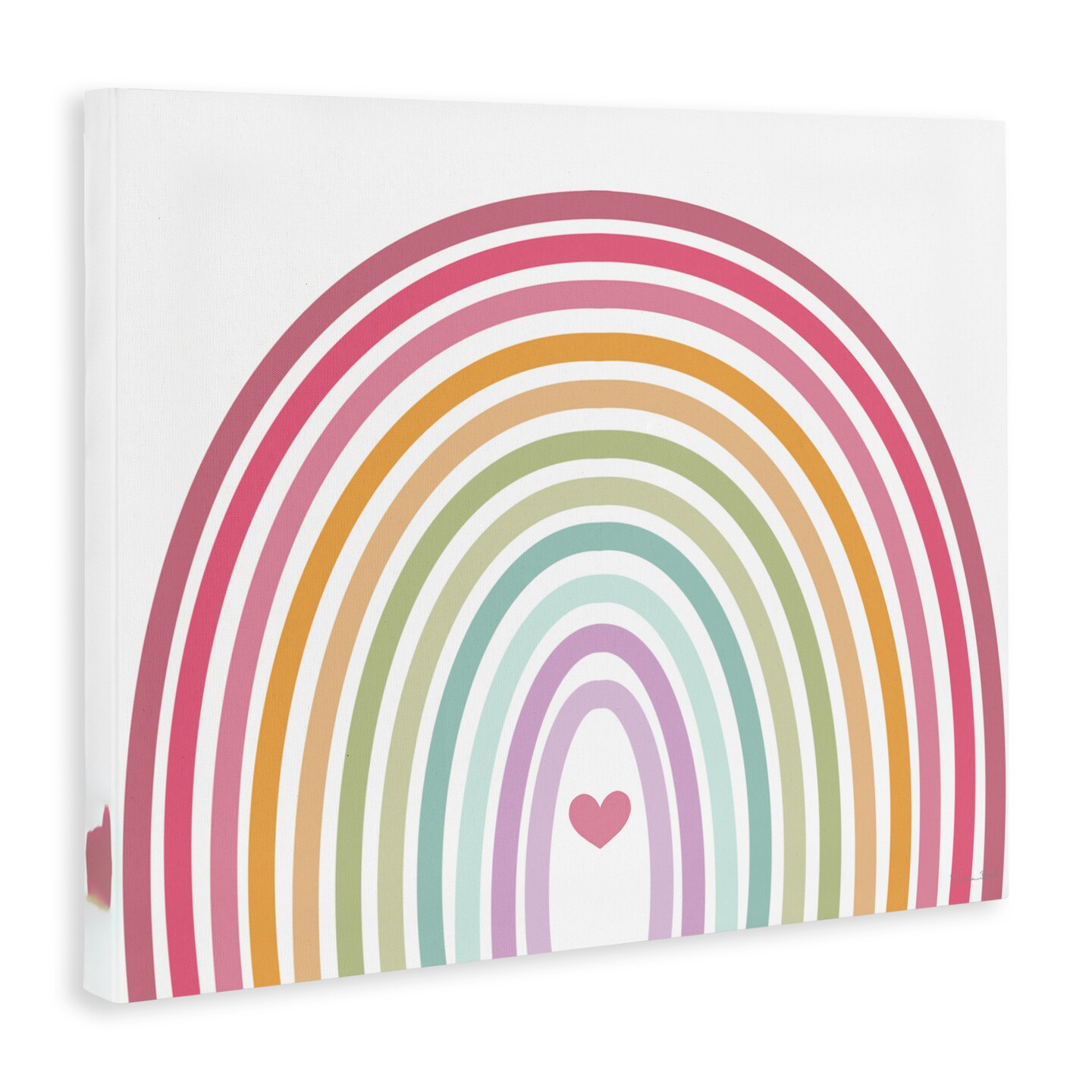 Stupell Industries Rainbow Love & Heart Canvas, design by Susan Ball