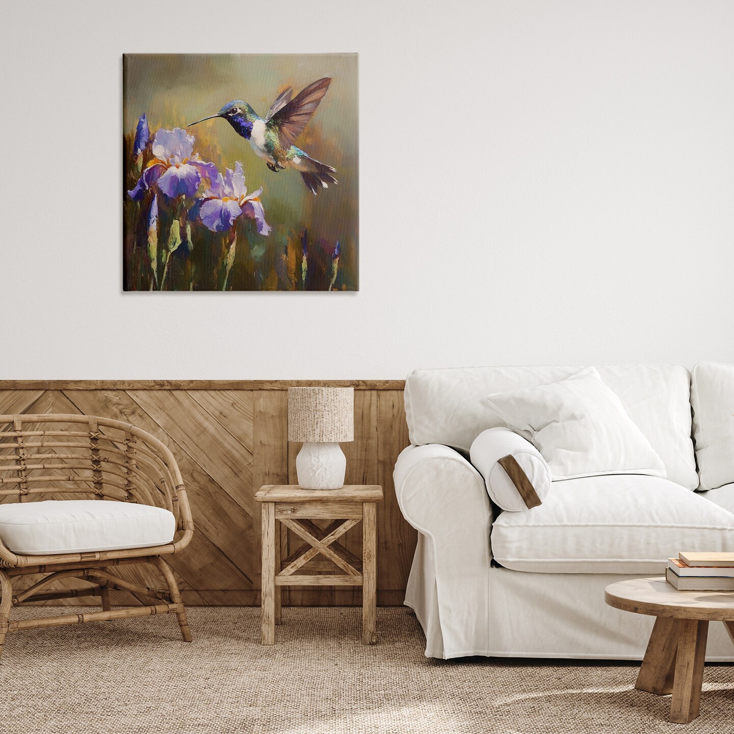 Stupell Industries Hummingbird & Purple Irises Canvas, design by Tina LeCour
