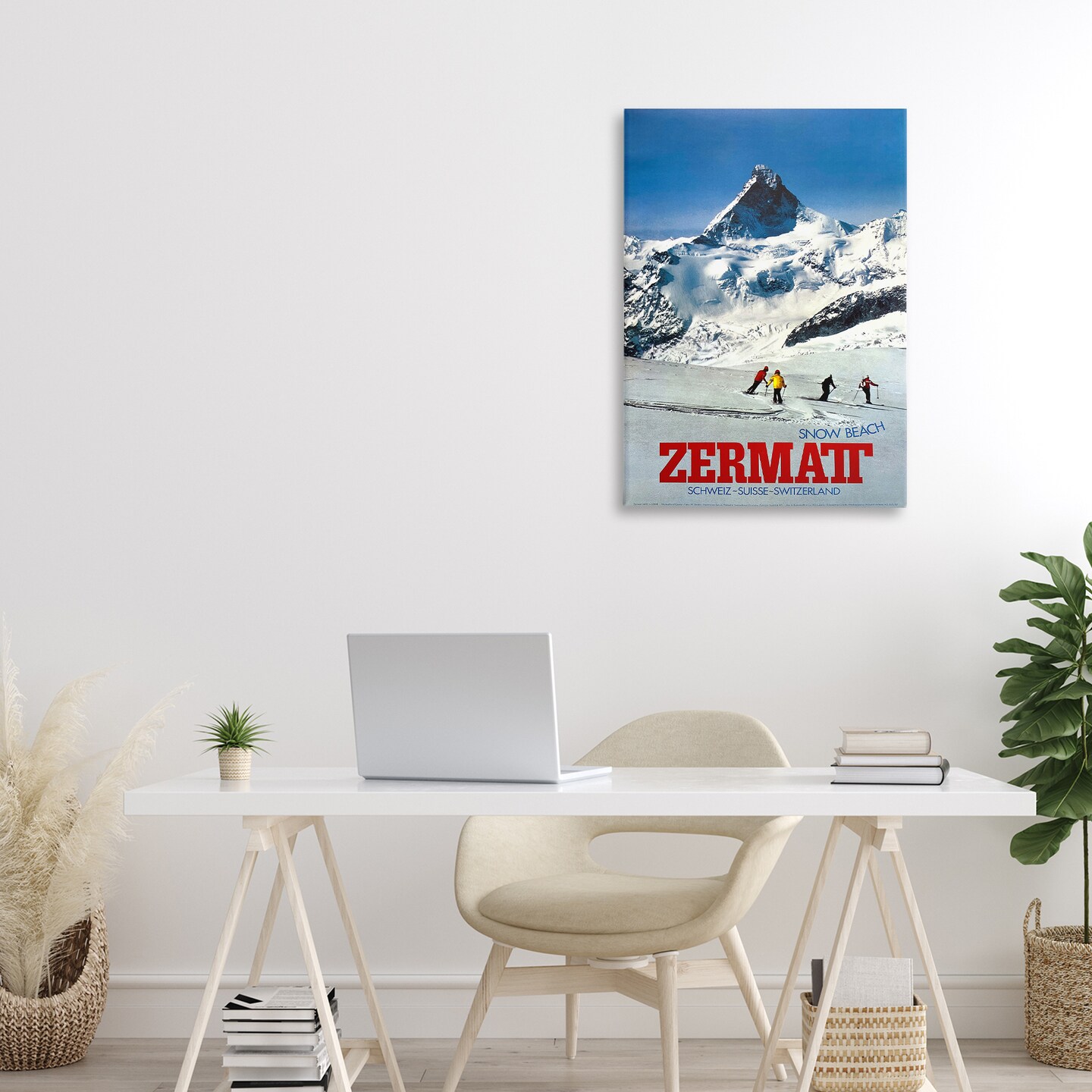 Stupell Industries Zermatt Snow Beach Canvas, design by Vintage Posters