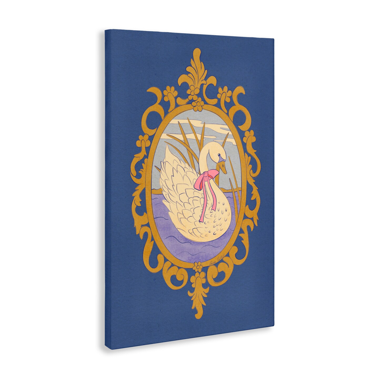Stupell Industries Swan and Ornate Pattern Canvas, design by Carrie Cantwell