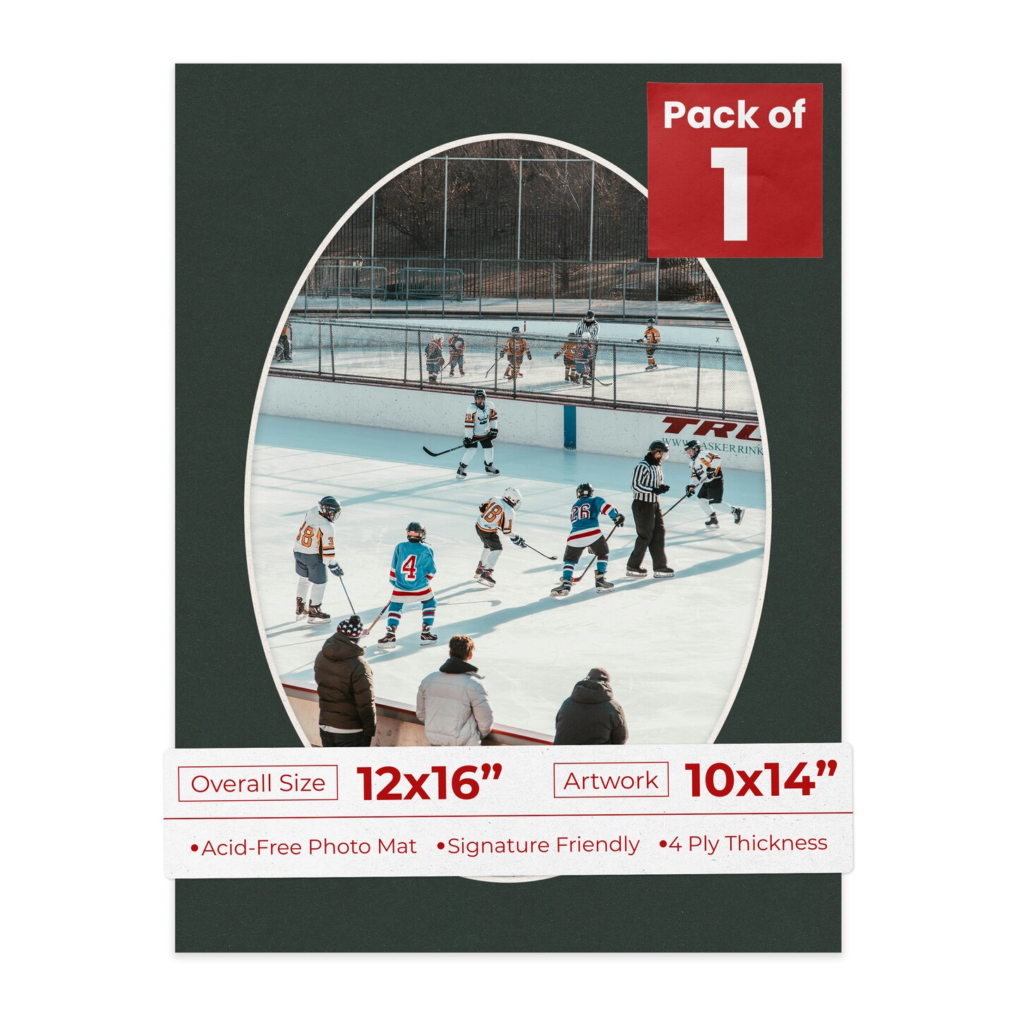 Black Mat Board for 12x16 Frames - Oval Opening for 10x14 Photos