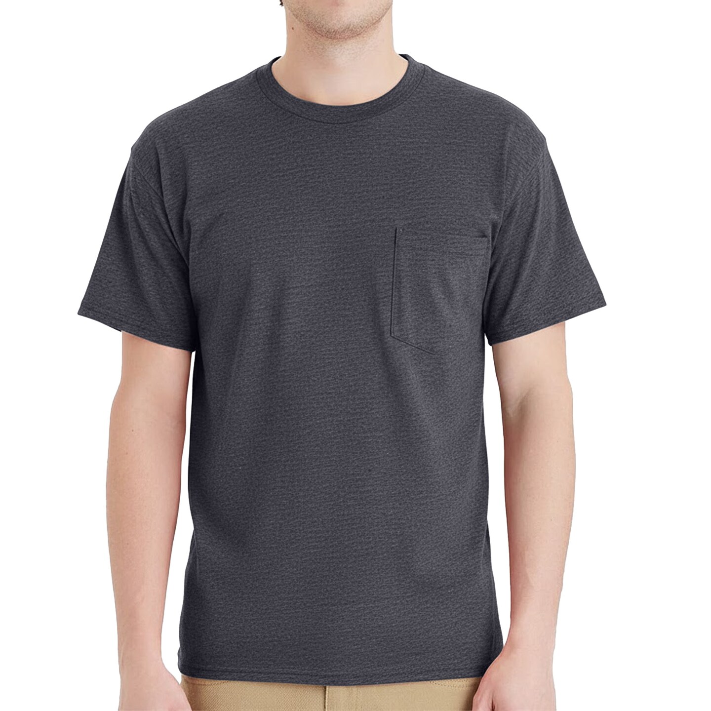 Hanes Essential Cotton Pocket T-Shirt for Crafting and Customization