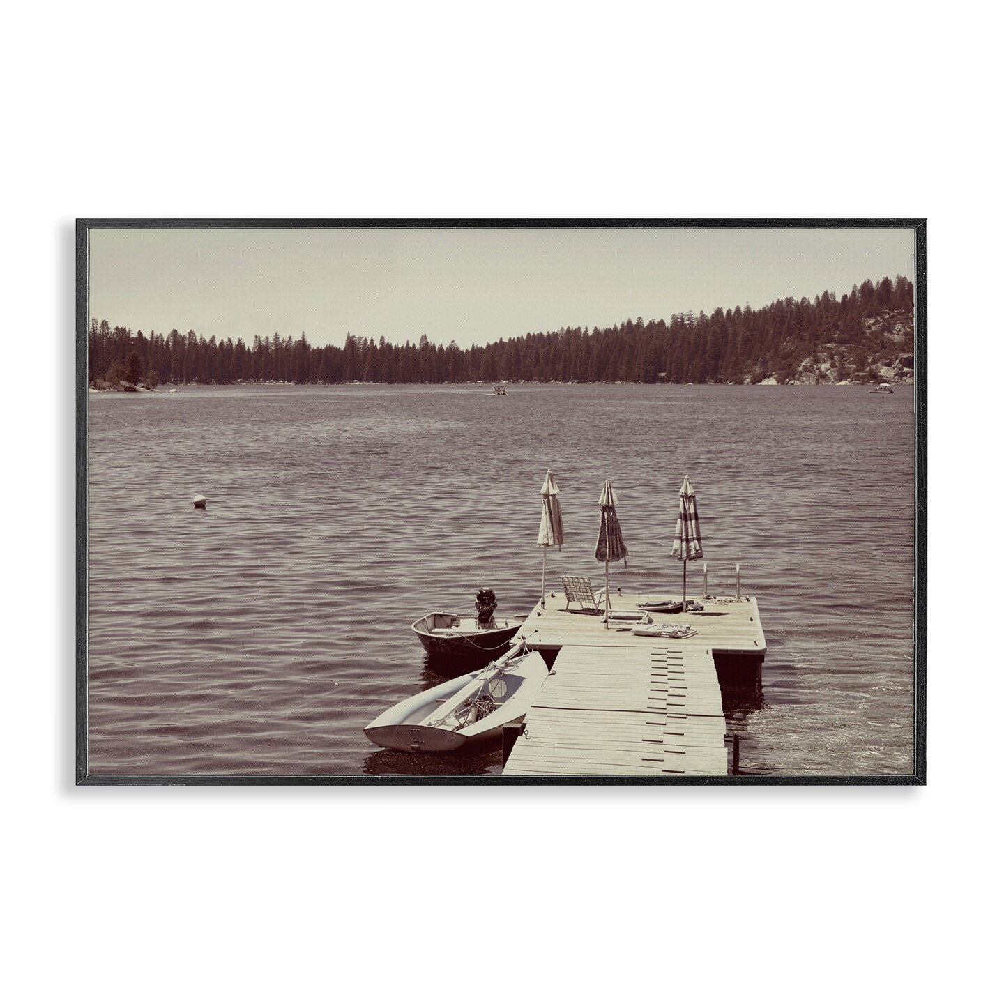 Stupell Industries Vintage Lake Life Dock Framed Giclee, design by Gemma Bardot