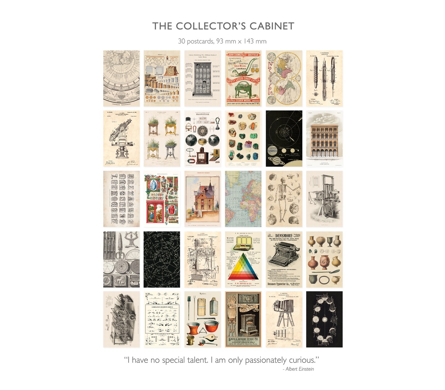 Collector's Cabinet Postcard Set: Pack of 30 Retro Style Science, Drawings, Advertisements Postcards