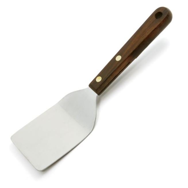 Norpro 7.5" Long Mini Stainless Steel Turner Spatula with Wood Handle - Great for Brownies, Cookies and Other Baked Goods