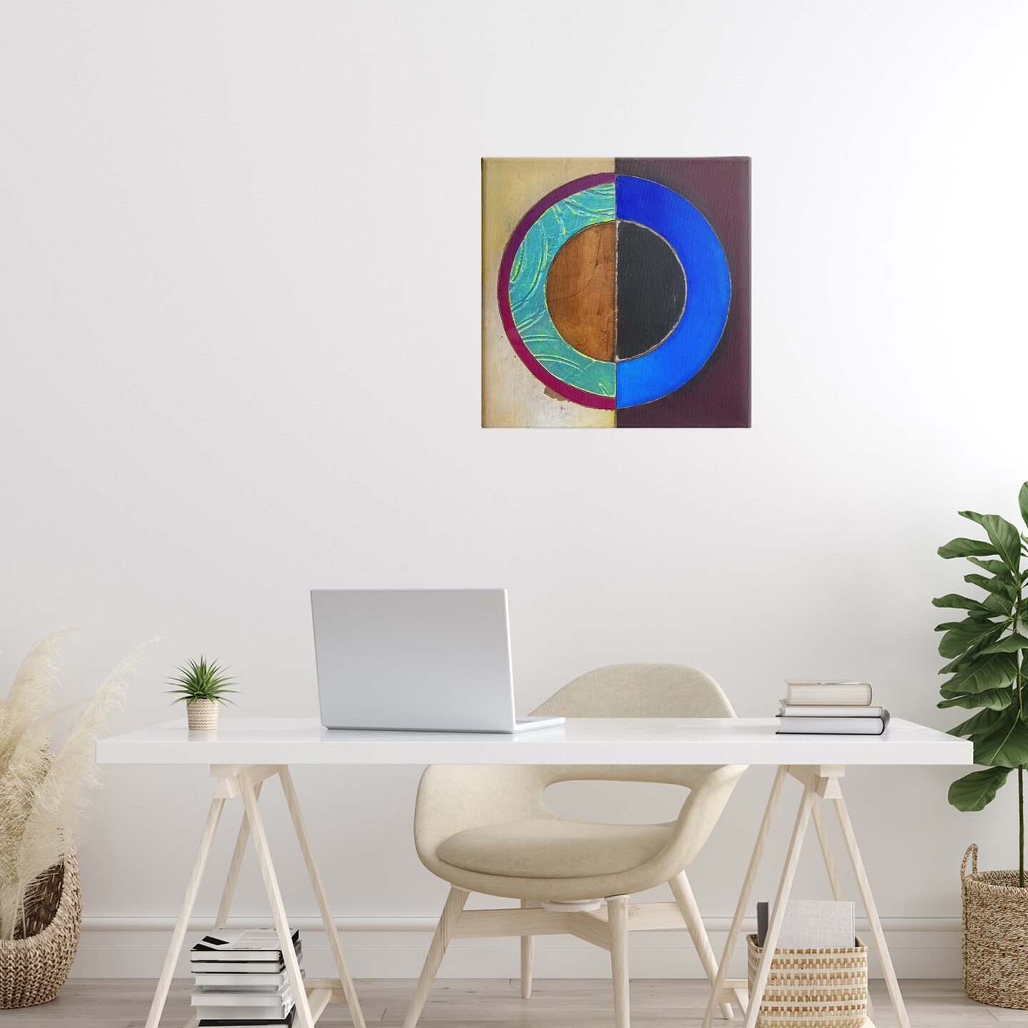 Stupell Industries Nautical Split Circle Canvas, design by Matthew Finger