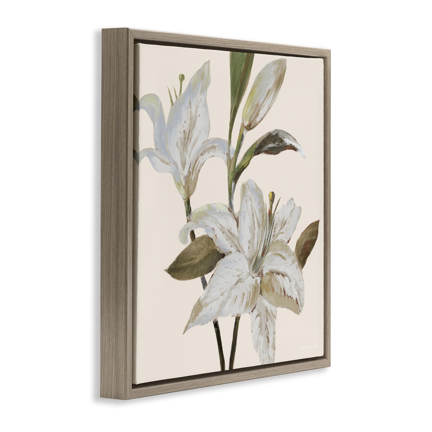 Stupell Industries Lilies Soft Beige Floating Frame, design by Lanie Loreth