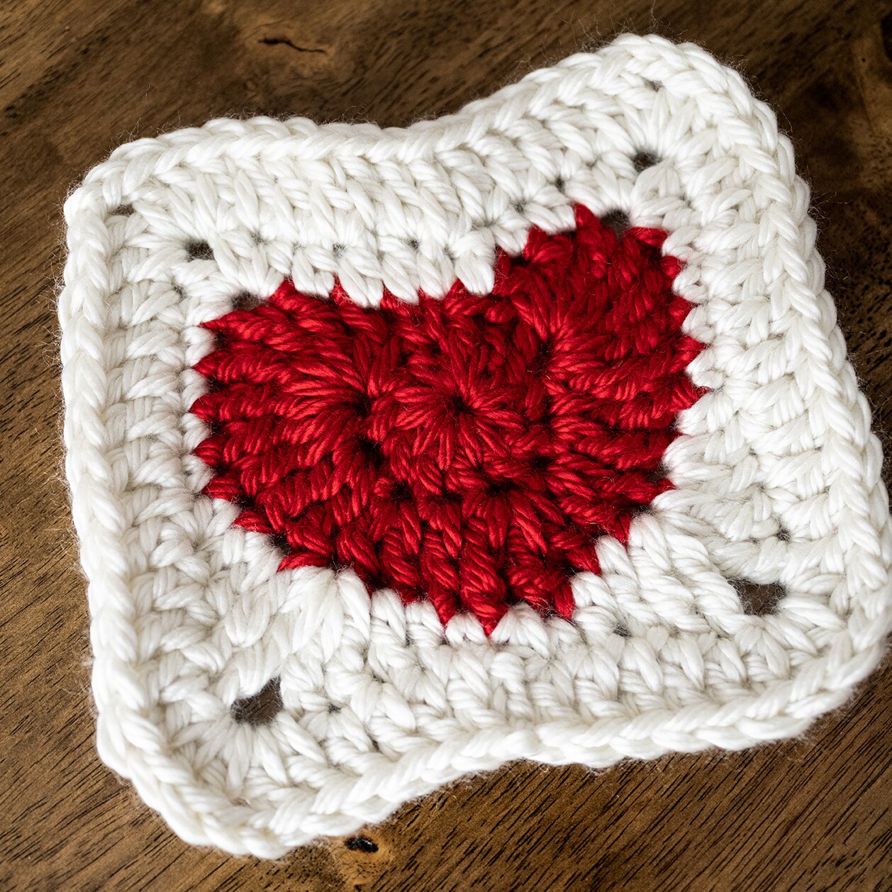 Crochet a Heart Granny Square with Lion Brand