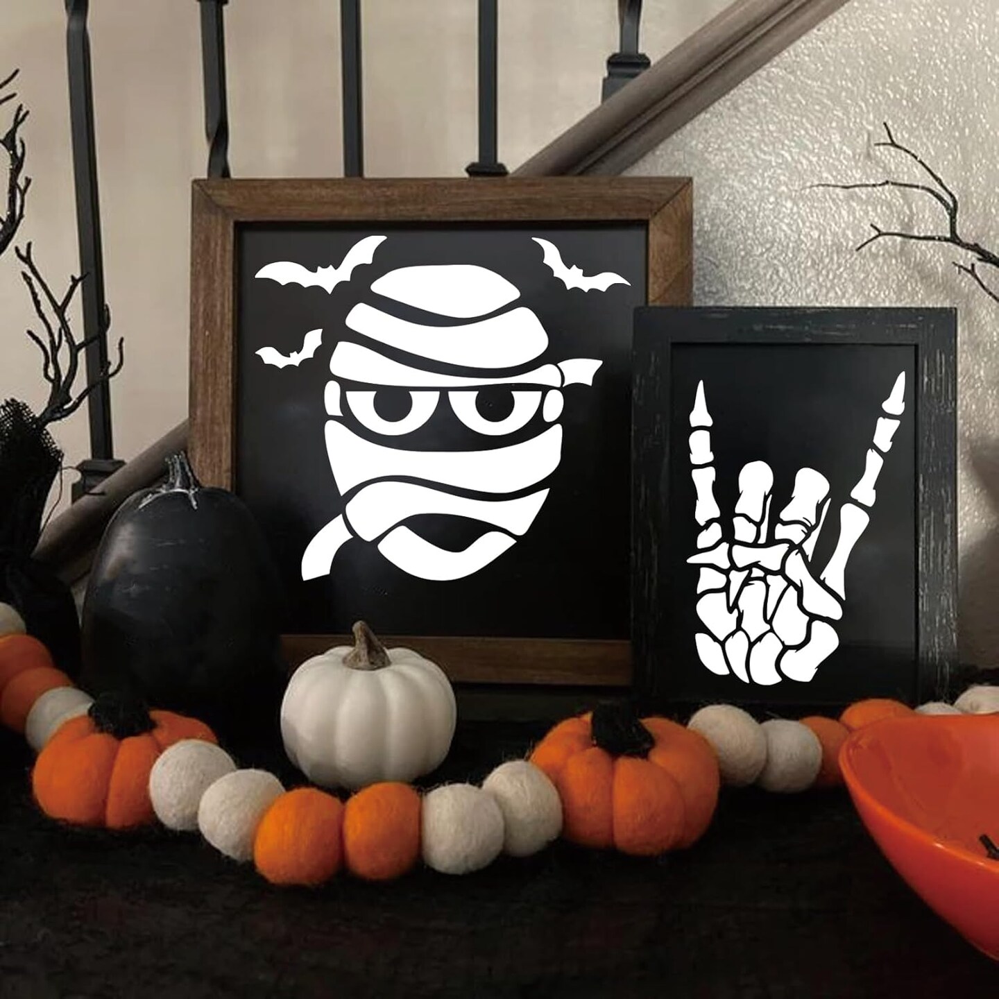 Halloween Stencils for Painting on Wood Crafts(16 Halloween Face)