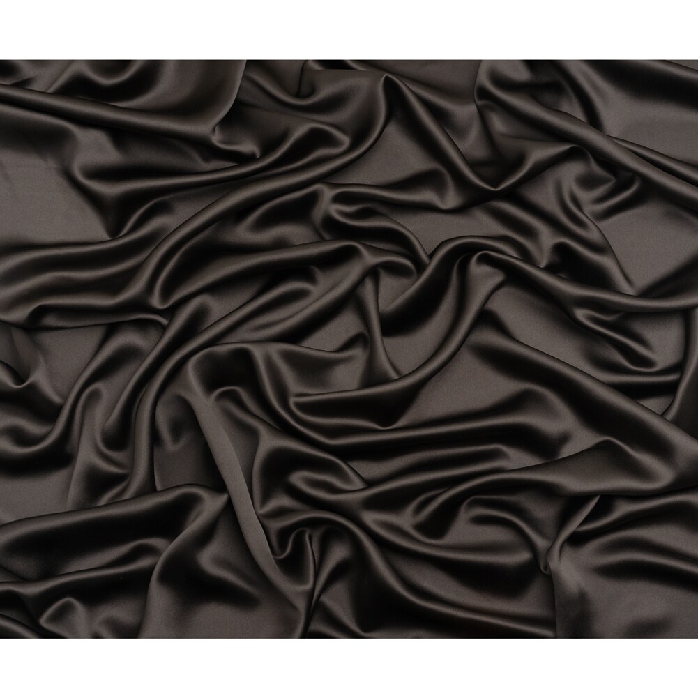 1 Yard Deep Charcoal Silk Crepe Back Satin Premium Soft Lustrous Elegant Fabric 44 inch Width
