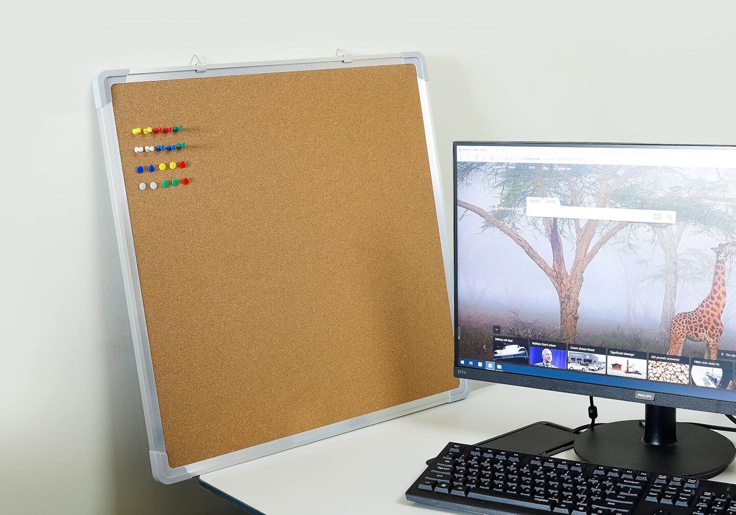 Cork Board Set - Bulletin Corkboard 24 x 24 inch(Cork 24x24&#x22;)