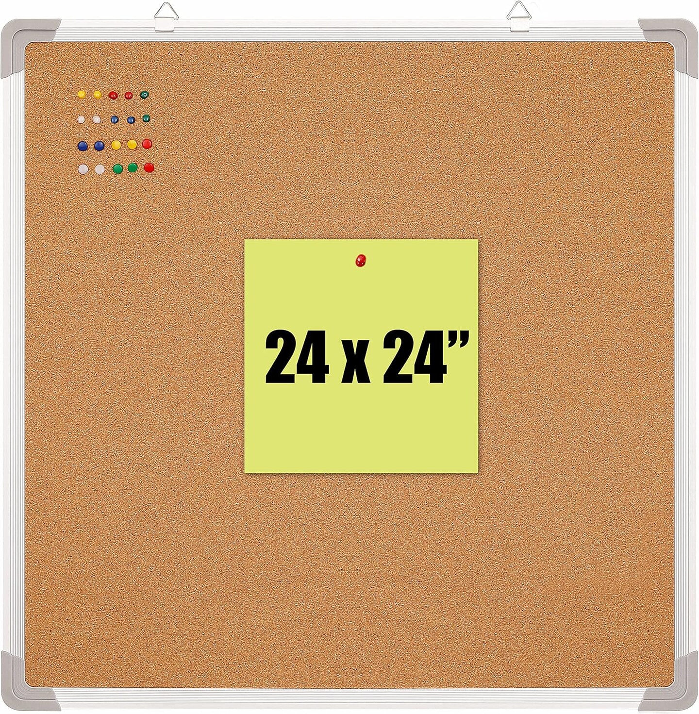 Cork Board Set - Bulletin Corkboard 24 x 24 inch(Cork 24x24&#x22;)