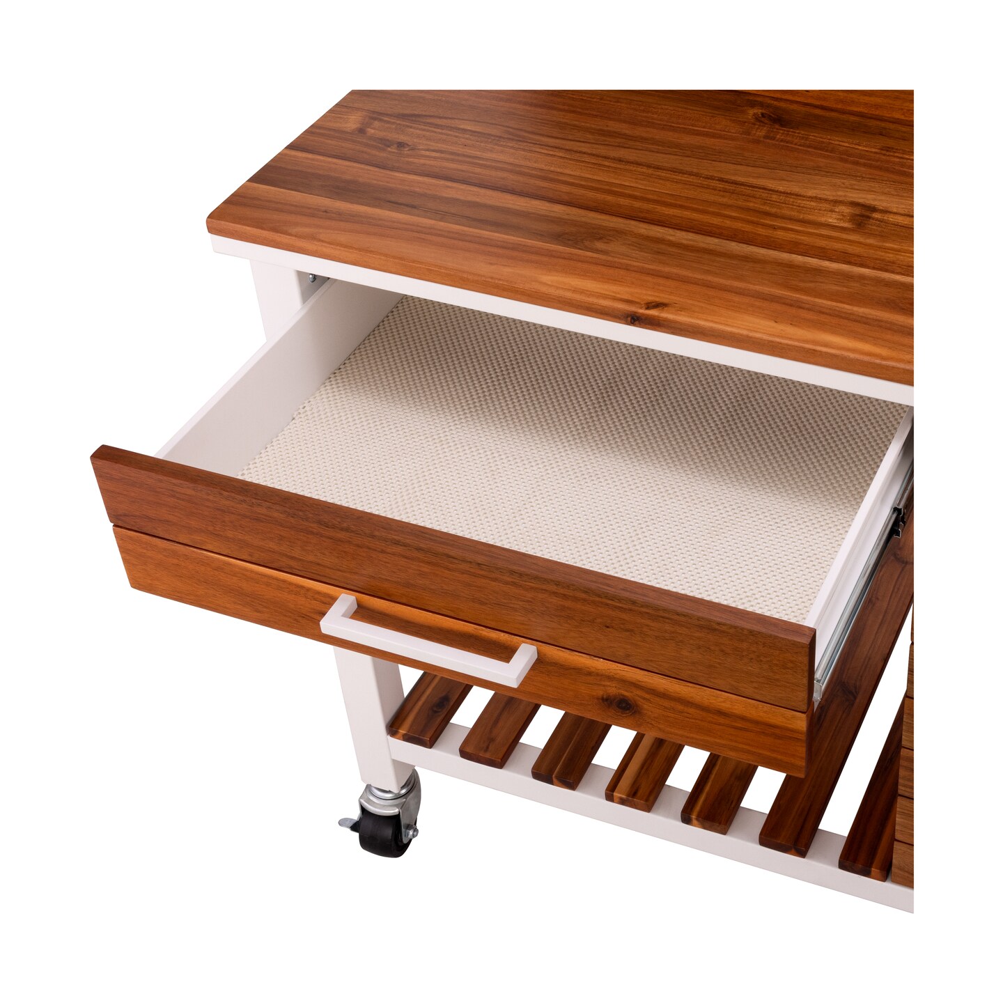 Seville Classics HOME Outdoor Acacia Wood Mobile Potting Bench