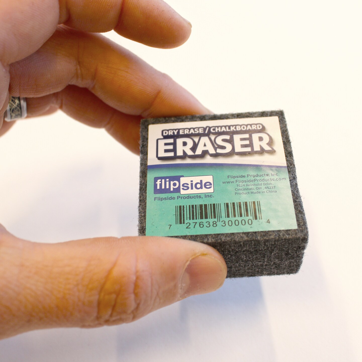 Flipside Products 2" x 2" Student Erasers For Chalkboard And Dry Erase Board, Small Erasers, Felt, Blackboard, Whiteboard, Classroom Cleaning