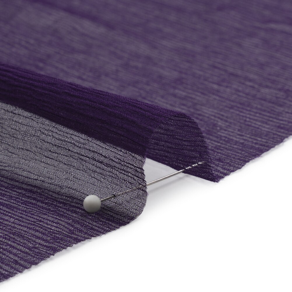 1 Yard Grape Sheer Crinkled Silk Chiffon Fabric for Flowing Dresses Scarves 43 inch Width