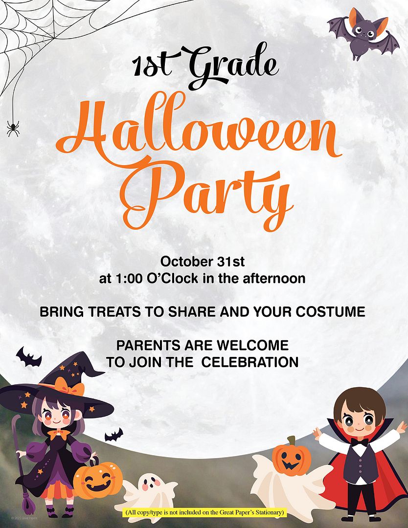 Great Papers! Stationery Fall Letterhead, Spooky Halloween Moon, 8.5&#x22;x11&#x22;, Printer Friendly, 50 Sheets