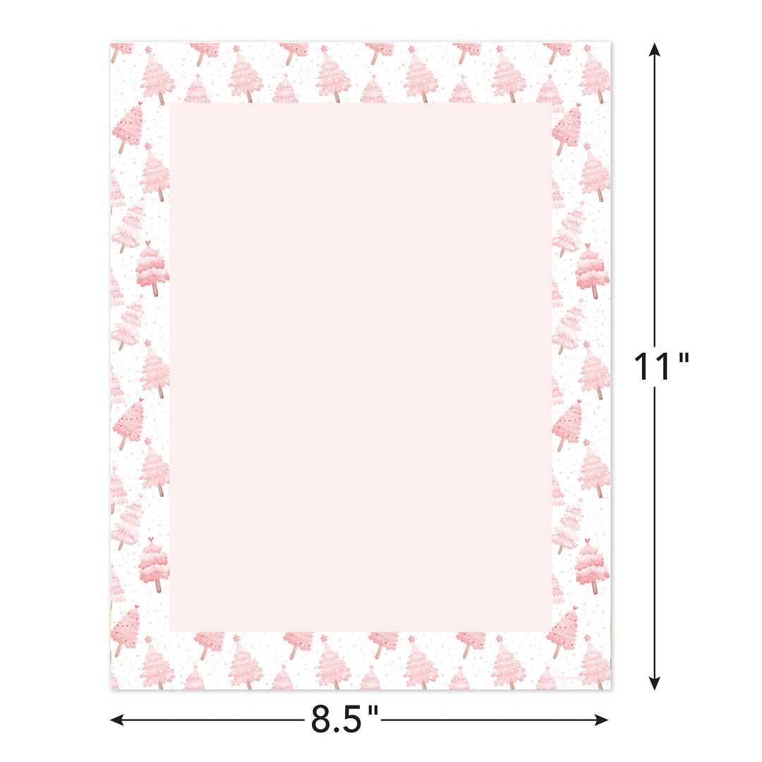 Great Papers! Stationery Holiday Letterhead, Pink Christmas, 8.5"x11", Printer Friendly, 50 Sheets