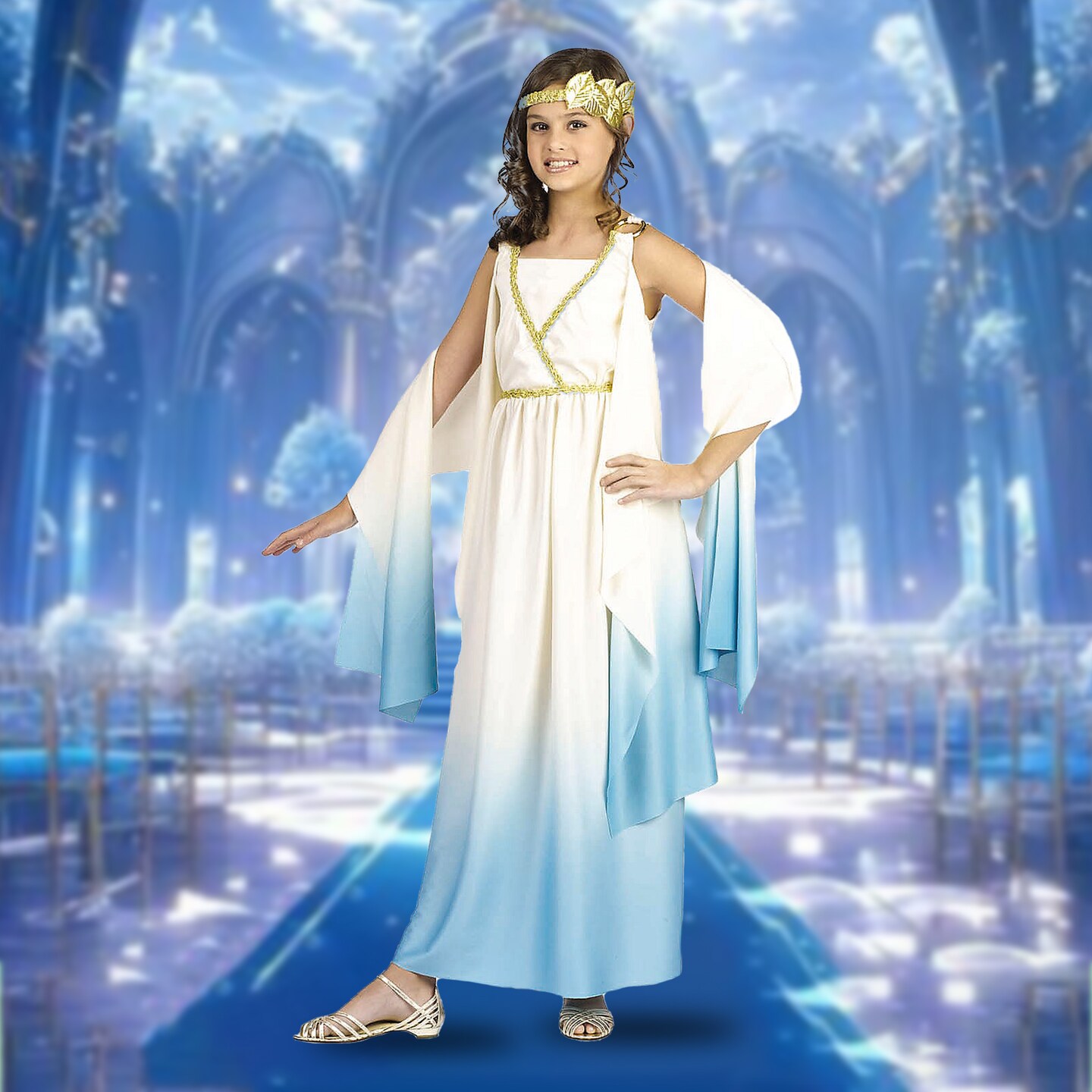 Girls White & Blue Dress Greek Goddess Costume for children, Size: Large 12-14 | Michaels Girls White & Blue Dress Greek Goddess Costume for children, Size: Large 12-14 | Michaels
