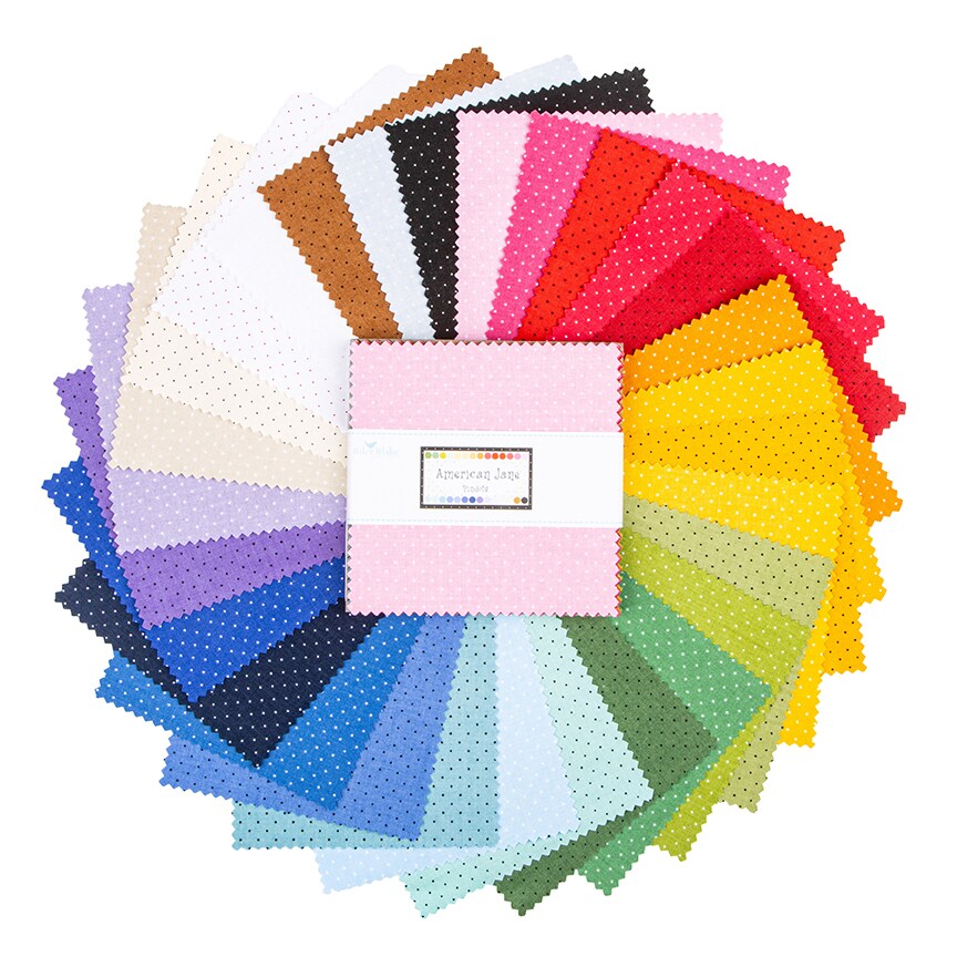 American Jane Pindots 5" Square Pack (Charm Pack / 5" Stacker) by Riley Blake (5-840-42)