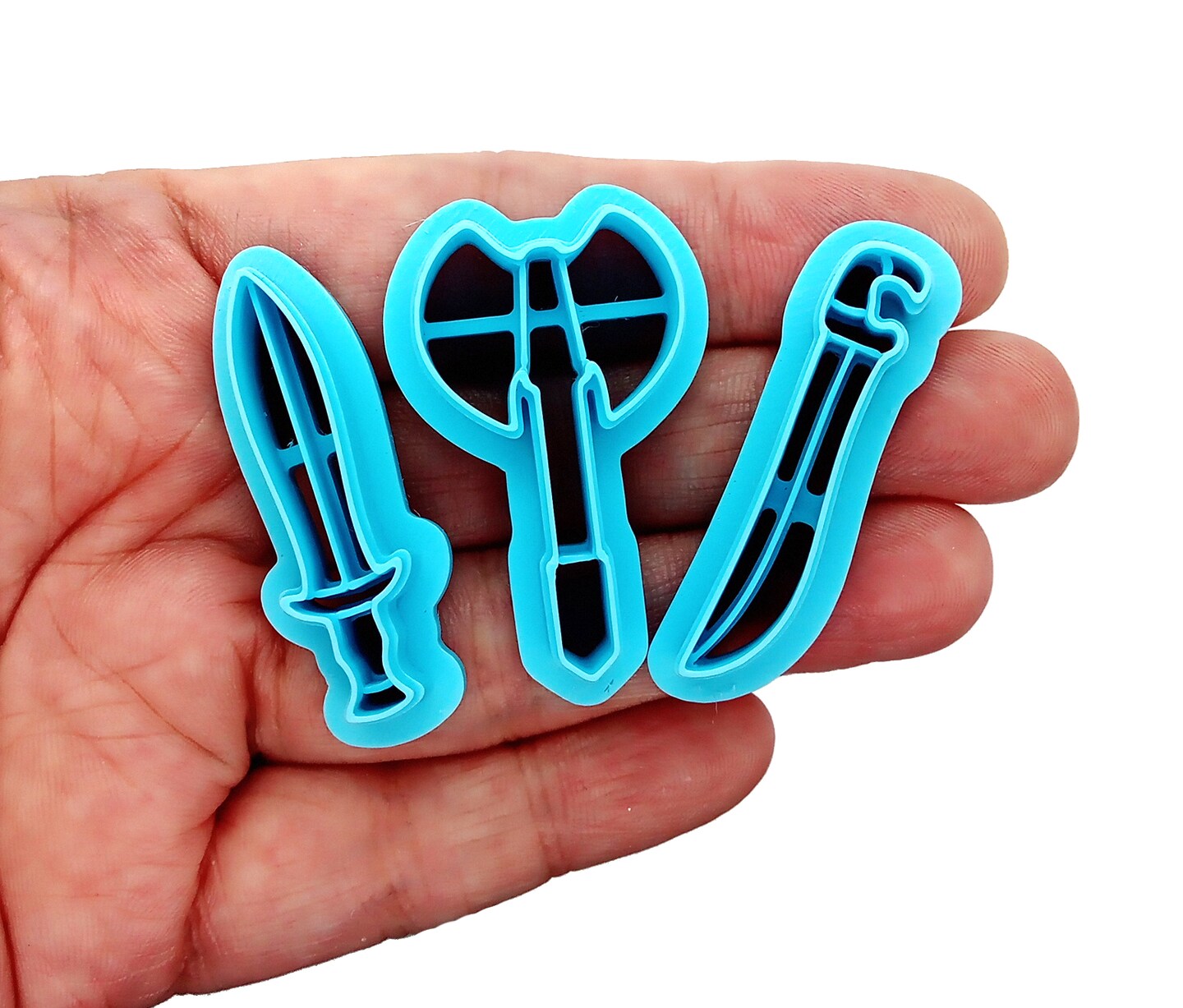 Weapons Clay Cutter Set, 3 pc, Axe Sword & Knife, Adorabilities