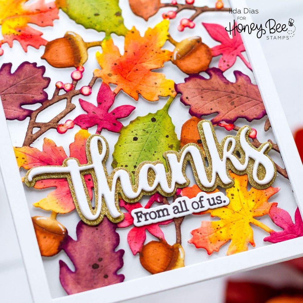 Inside: Thankful Sentiments - Honey Cuts - Coordinating Dies