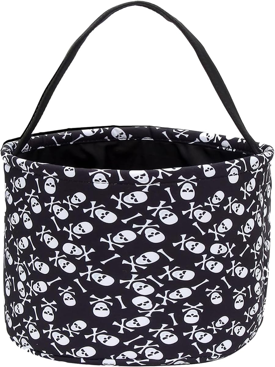 Halloween Candy Buckets Bag (Black & White) - 12 x 7.5 x 0.7 inches