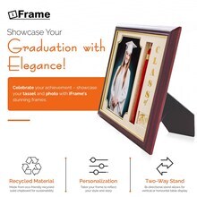 iFrame Graduation Photo & Tassel Frame I 5x7 & 8x10 Picture Frame For Only 2026 Class Year | Real Wood Cherry, Black and Walnut Finish I Wall Mount & Tabletop Graduation Frame | Made in USA