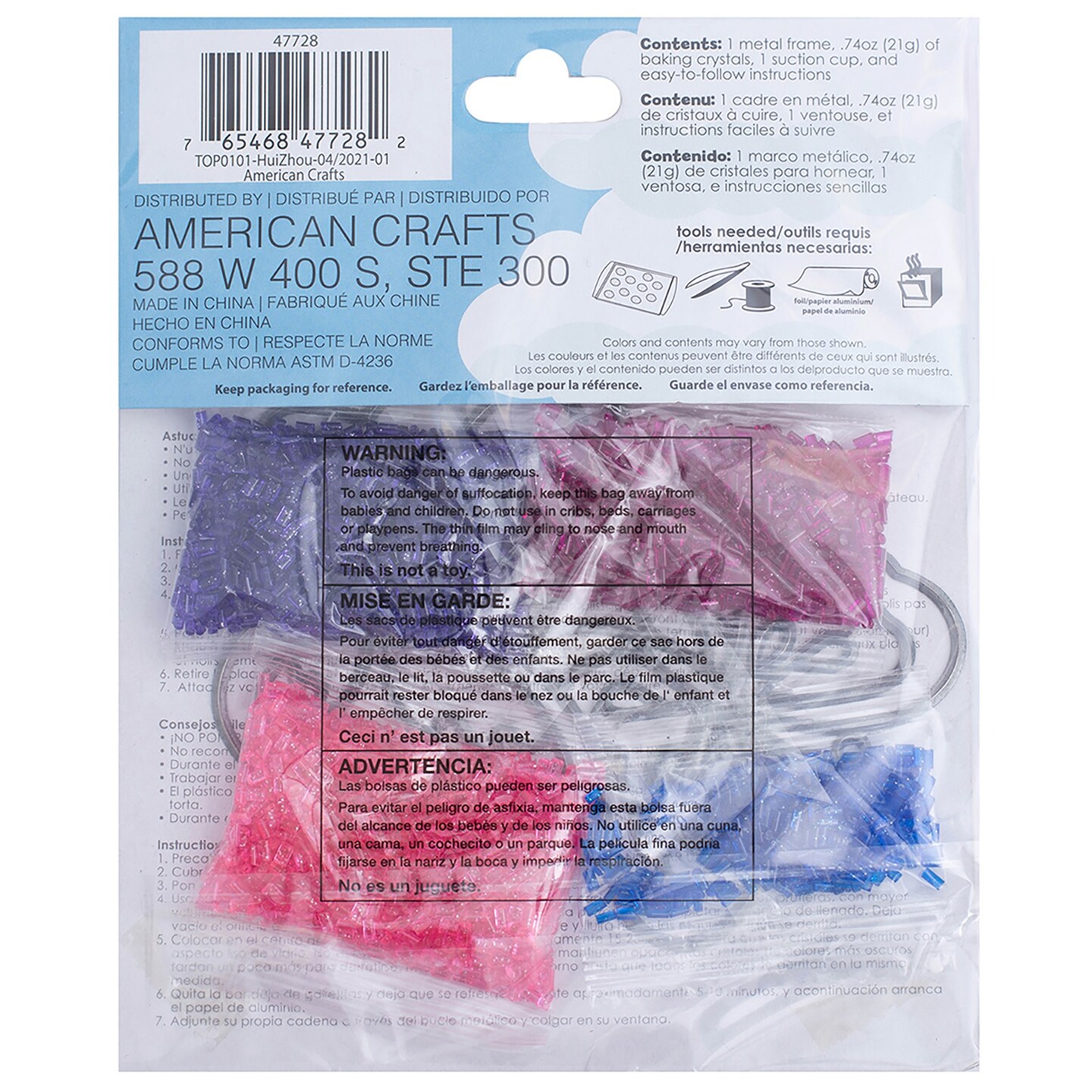 Multipack of 3 - Colorbok Makit & Bakit Suncatcher Kit-Butterflies