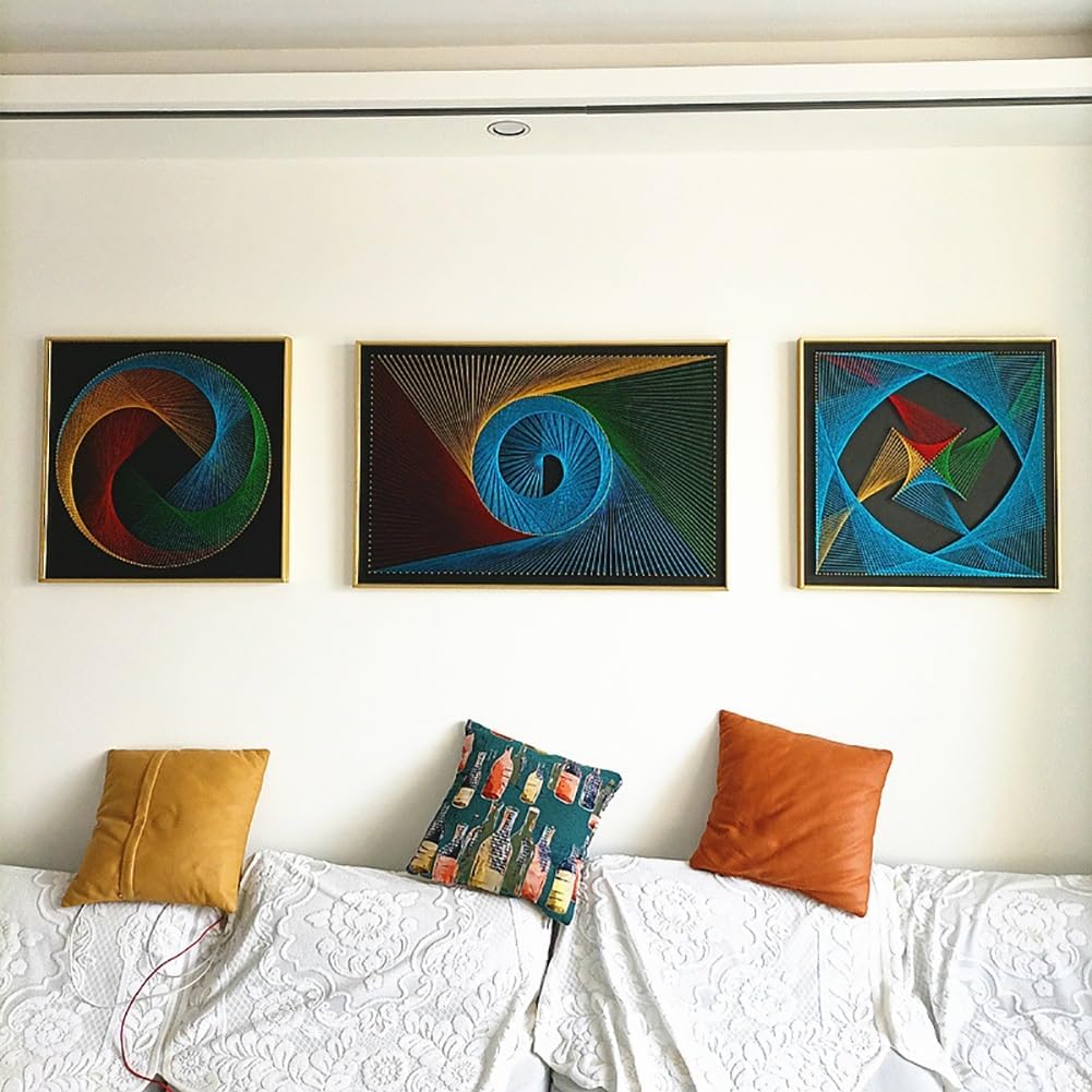 String Art DIY Kit - Rainbow Swirl. Wizardi Geometry Nail Painting F07-M12-2-DHGG29216