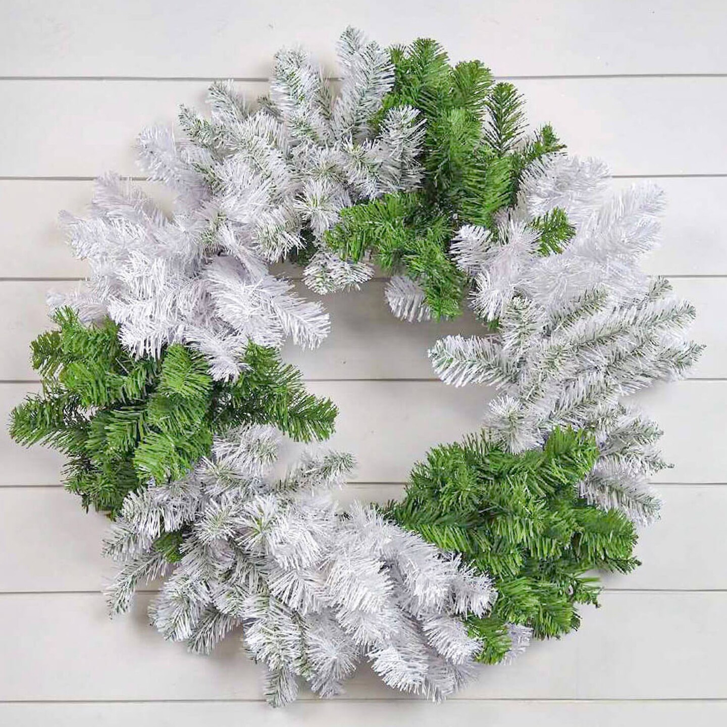 30” Caprico Green & White Wreath Large Decorative Wreath for Front Door & Year-Round Home Decor