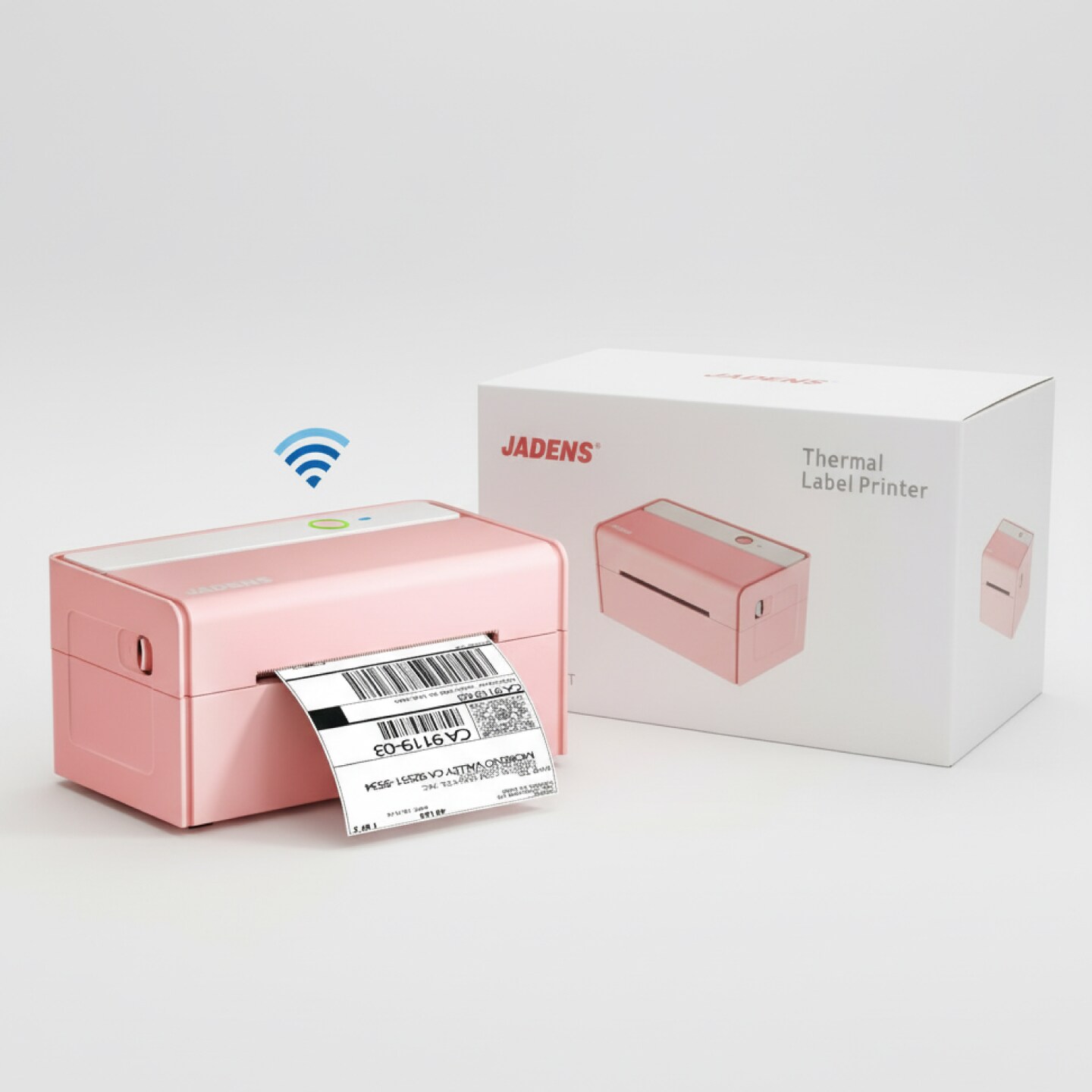 JADENS® Bluetooth Pink Thermal Label Printer 4x6 Wireless Shipping Label Printer