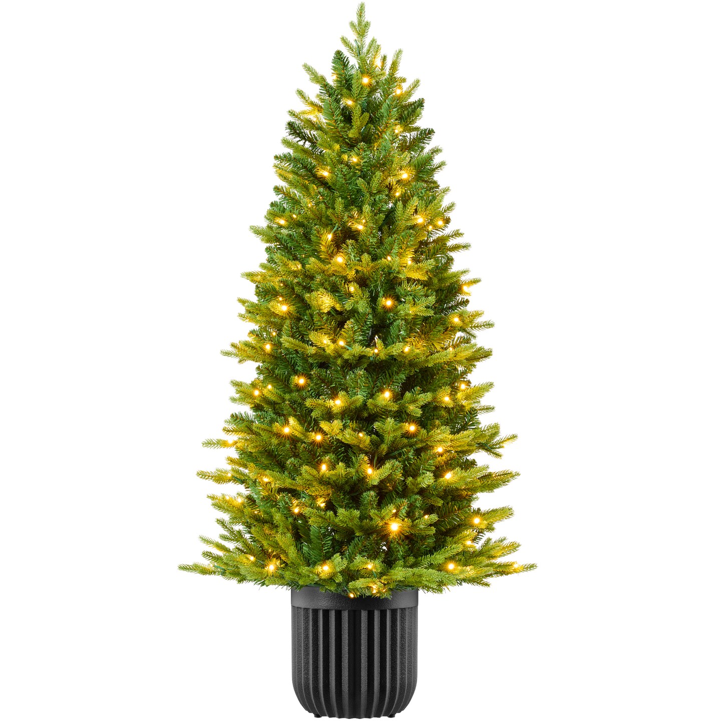 Best Choice Products Pre-Lit Potted Flocked Christmas Tree, Realistic Artificial Décor, w/ Twinkling White & Multi LEDs