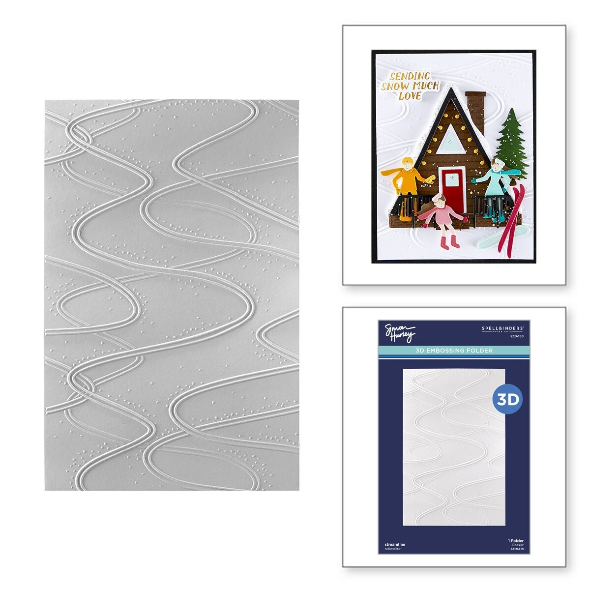 Spellbinders 3D Embossing Folder by Simon Hurley-Ski-Son's Greetings