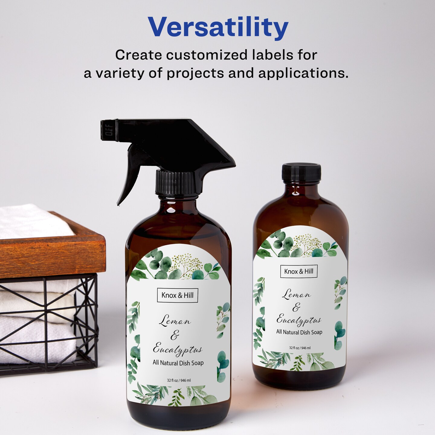 Avery Water-Resistant Arched Labels, Sure Feed, Print to the Edge, Textured Matte, 3-1/2" x 4-3/4", 40 Labels (22826)