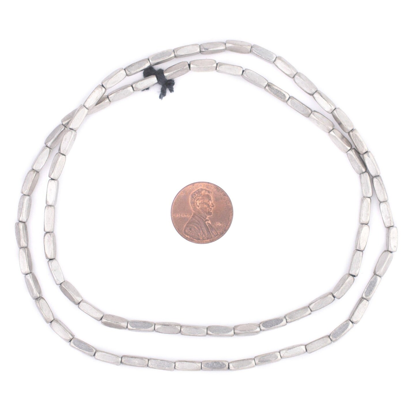 The Bead Chest Silver Faceted Rectangle Beads (8x3mm)