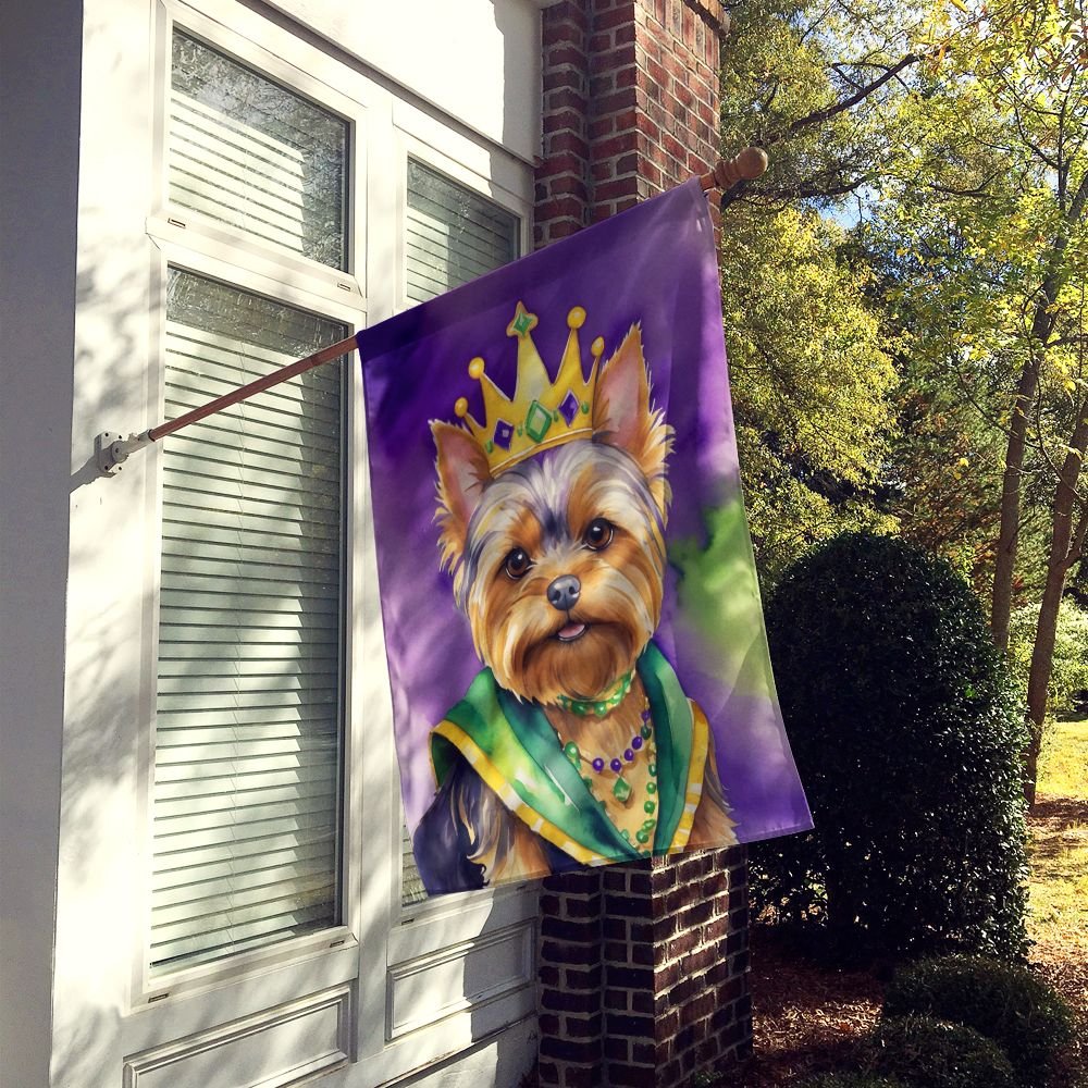 Edge Collections - 28" X 40" - Multicolor - Yorkshire Terrier King of Mardi Flag - 1 Piece