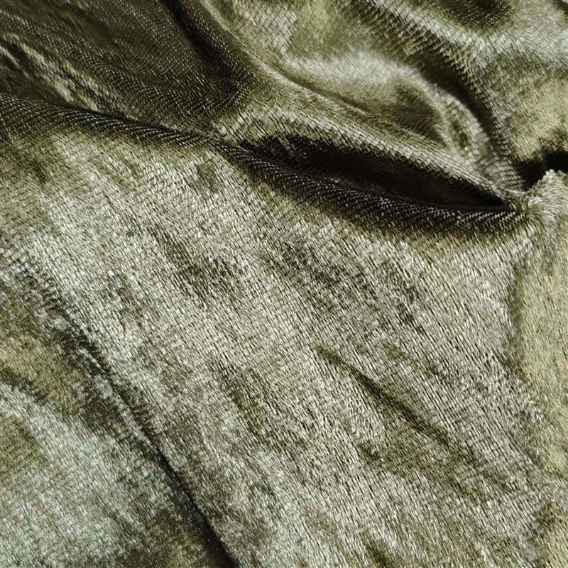 1 Yard Elegant Olive Crushed Velour Fabric 58/60" Wide Soft Polyester for Apparel Sewing & Decorating