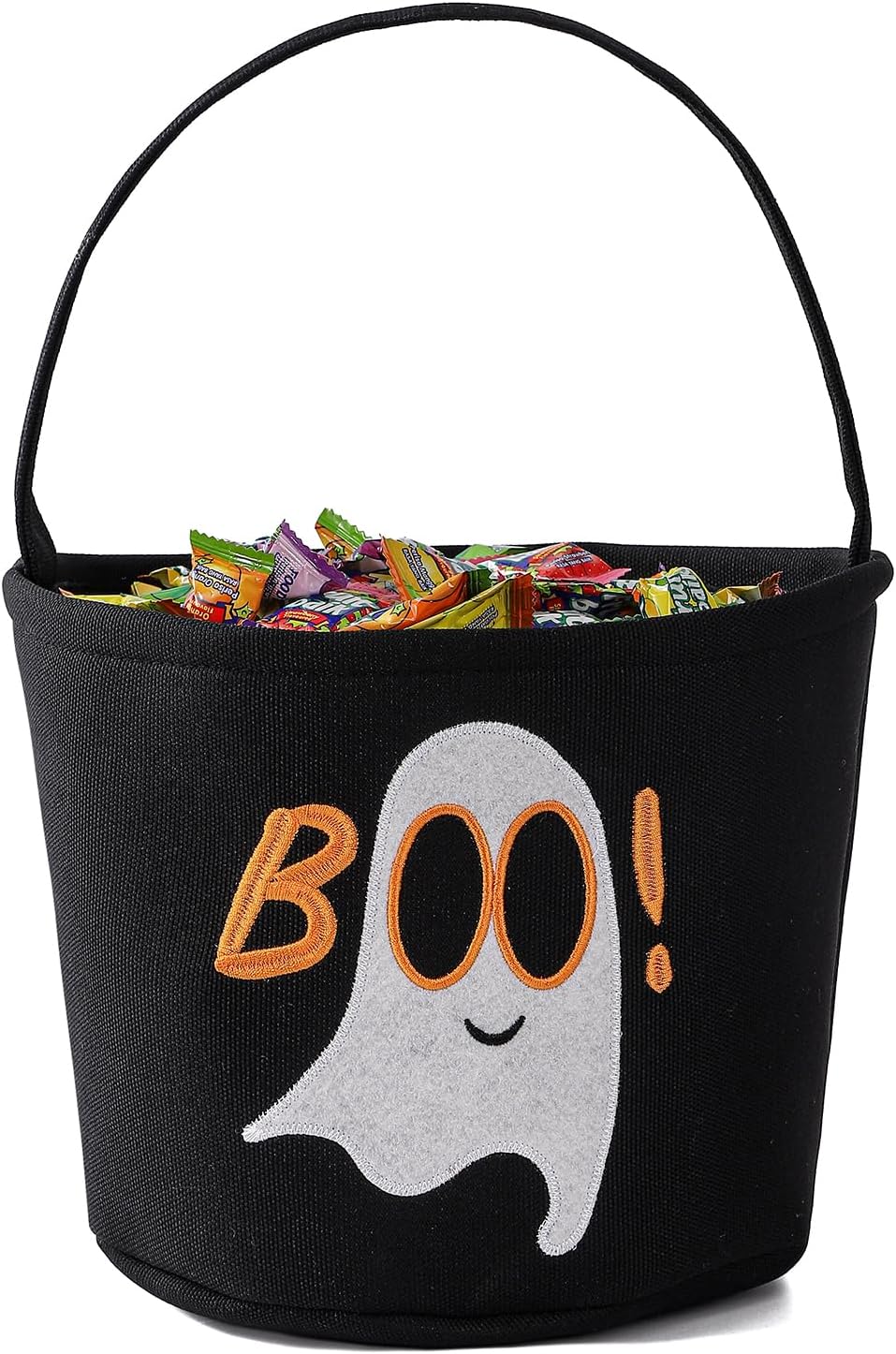 Halloween Bucket Halloween Basket for Kids (Black) - 9.8"L x 9.8"W x 7.5"H