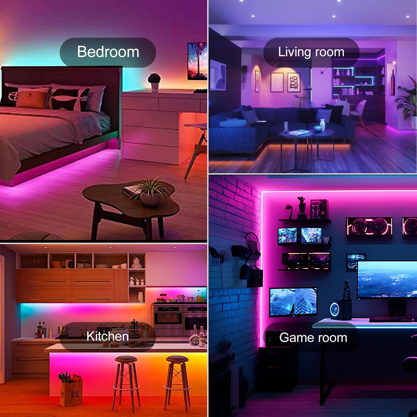 150 FT LED Strip Lights for Bedroom (2 Rolls 75 FT) with Remote and Application Controlled Smart LED Lights, Music Synchronized RGB Color Changing Light, Suitable for Room Party Decoration