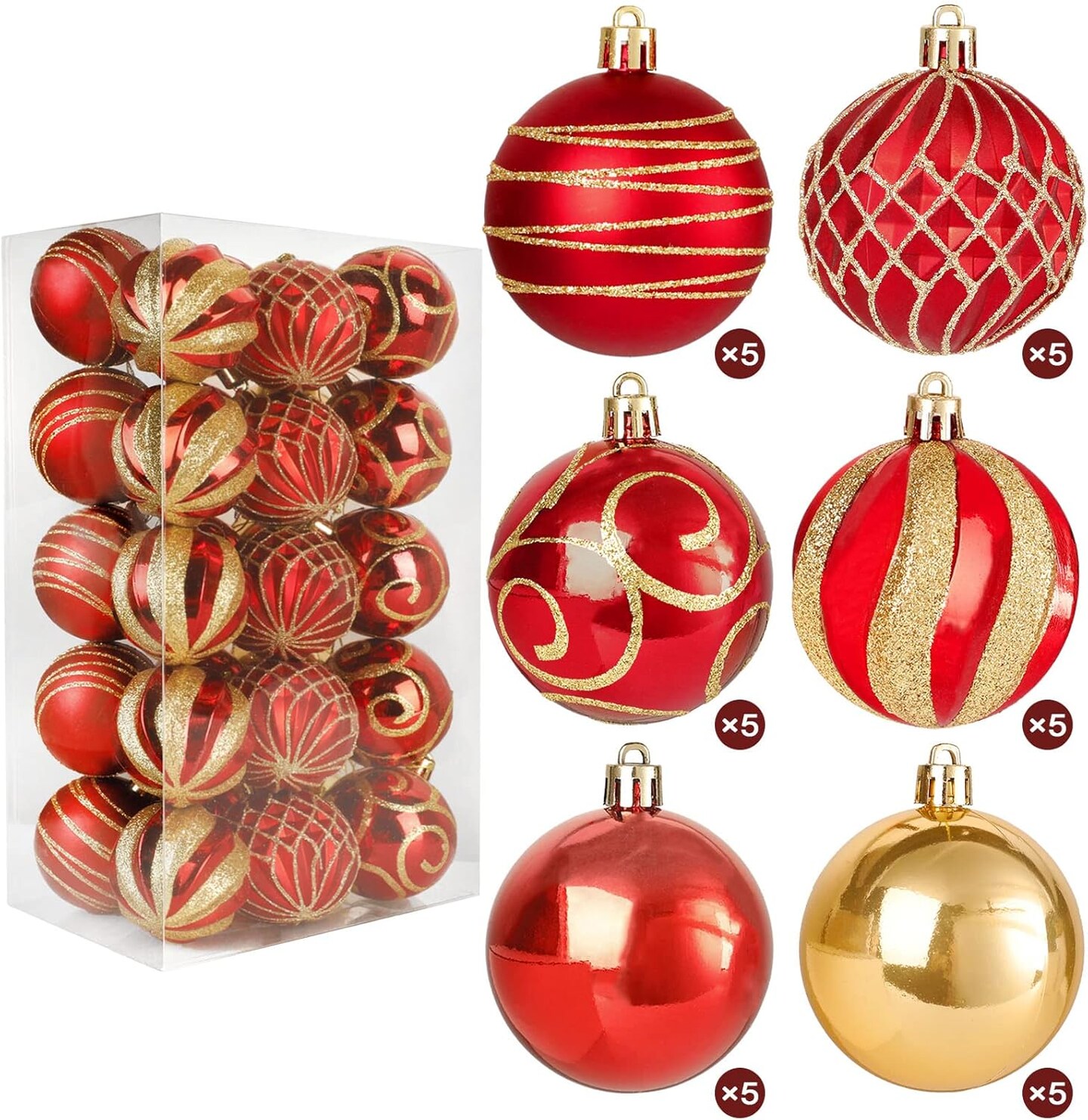30pcs Christmas Tree Ball Ornaments Set