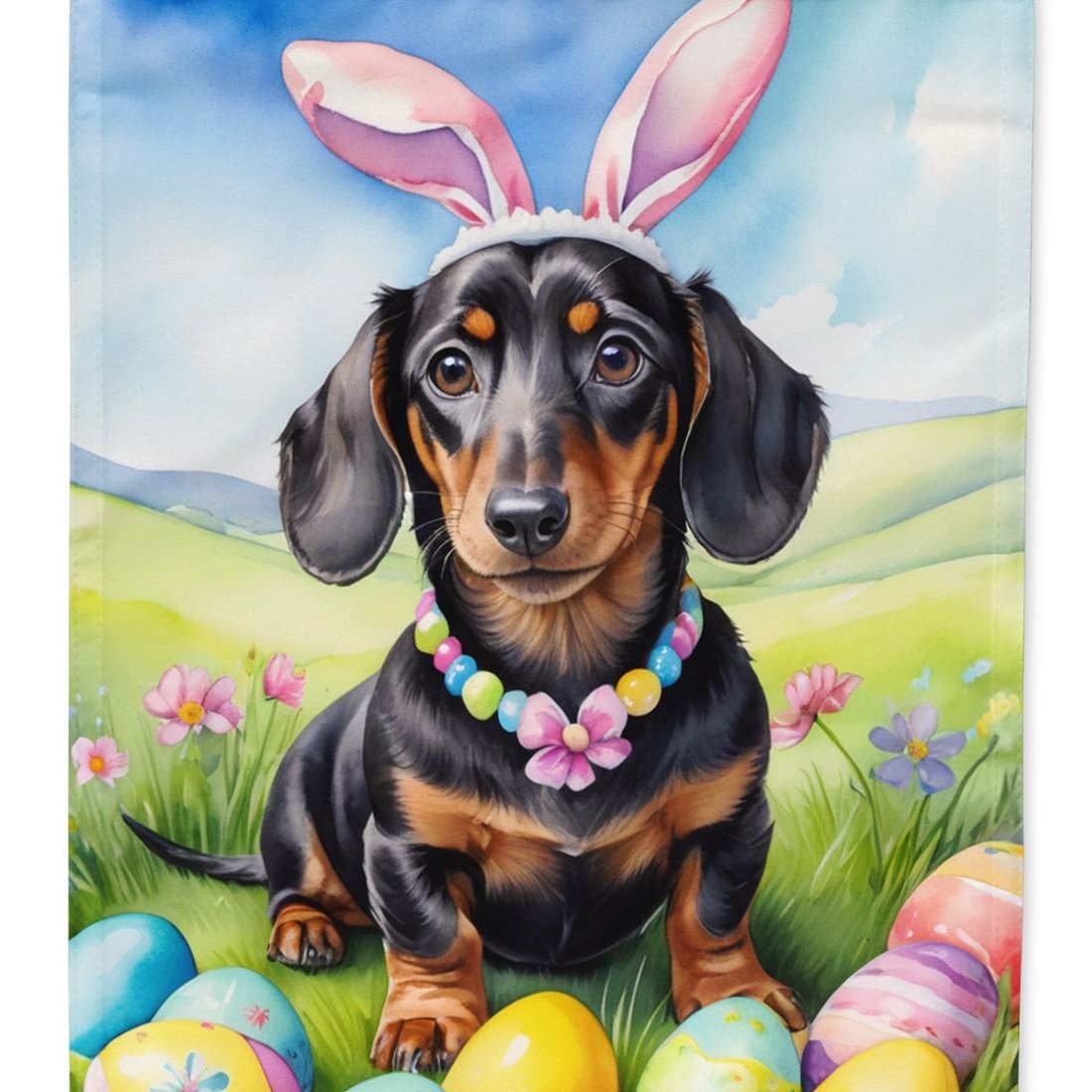 Edge Collections - 28" X 40" - Multicolor - DLarge Dachshund Easter Egg Hunt Garden Banner - 1 Piece