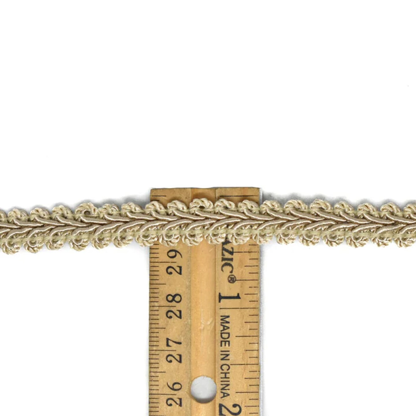 1 Yard Tan Braided Gimp Fringe Decorative DIY Craft Trim 0.44 inch Width