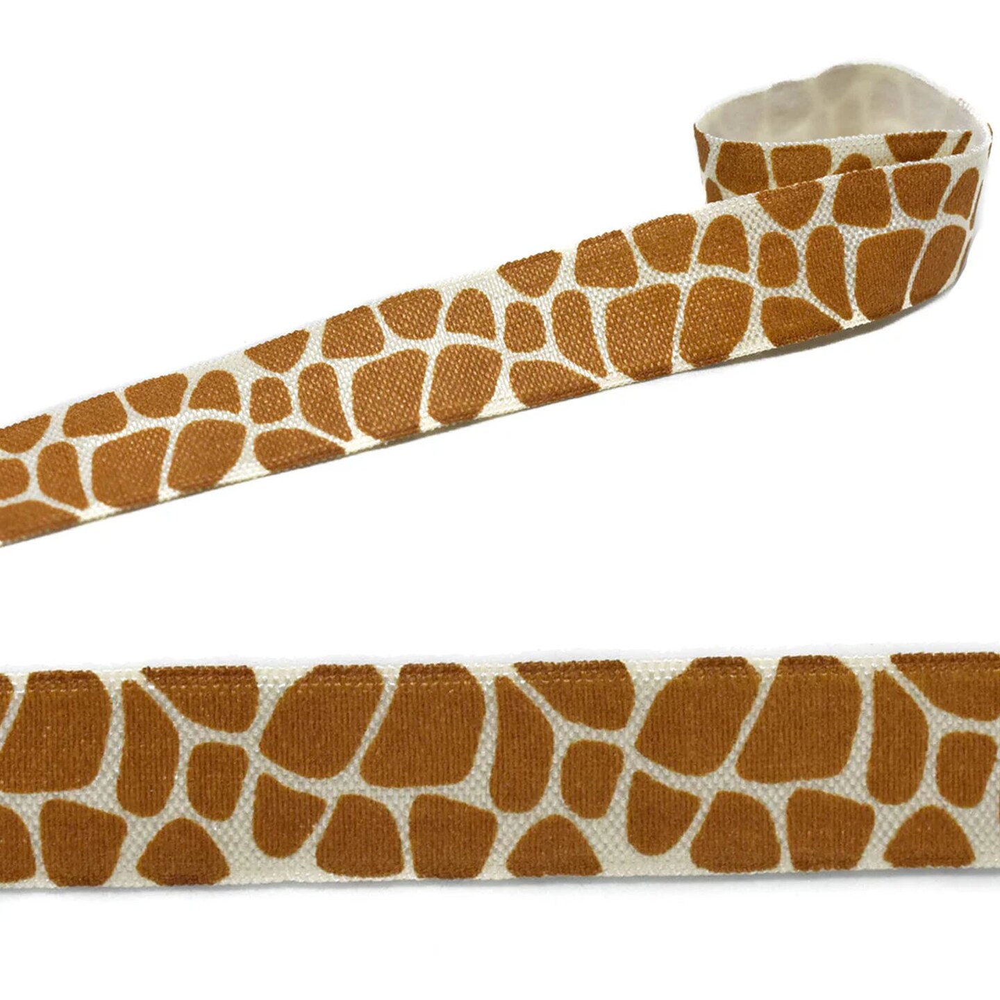 Giraffe Print Fold Over Elastic Stretch DIY Craft Trim 0.63 inch Width