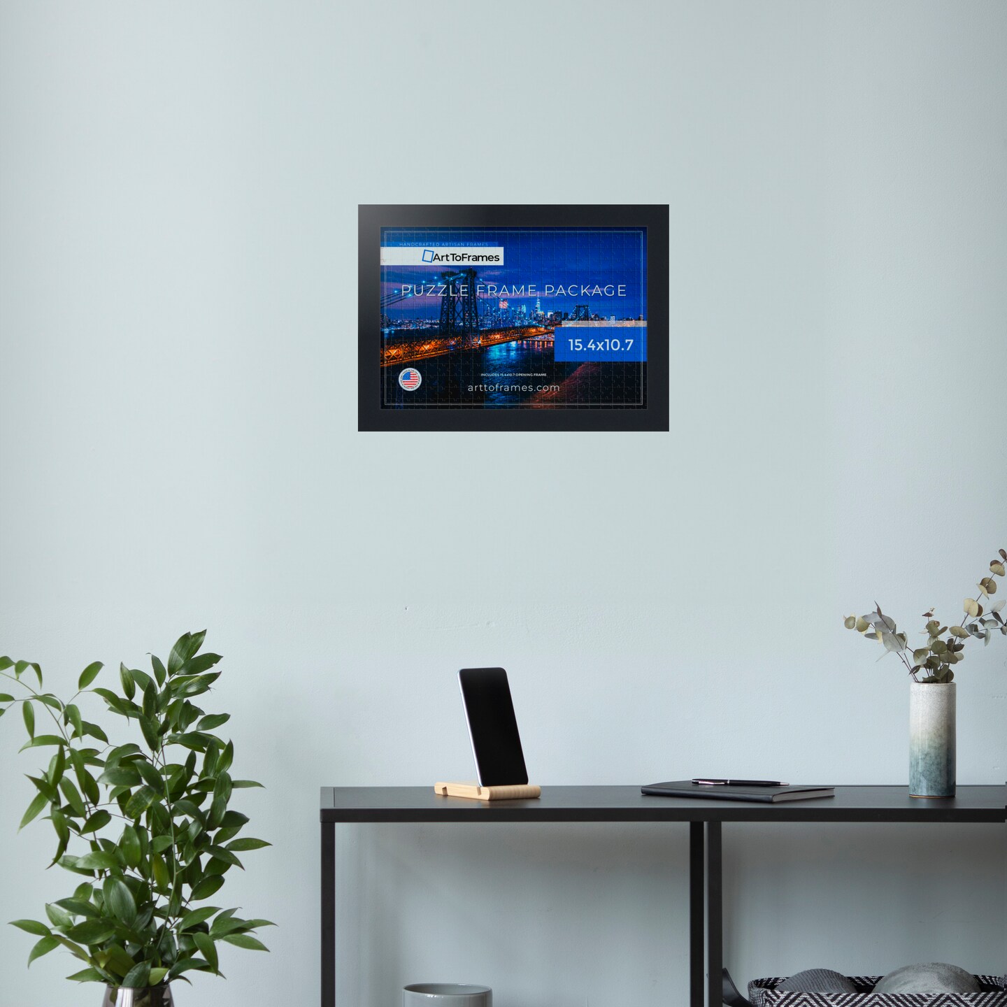 ArtToFrames 15.4x10.7 INCH / 39x27 CM Puzzle Frame for 300 piece Puzzles.This 1.25 Inch Custom MDF Frame for Puzzles Comes with Regular Glass, Available in Multiple Colors