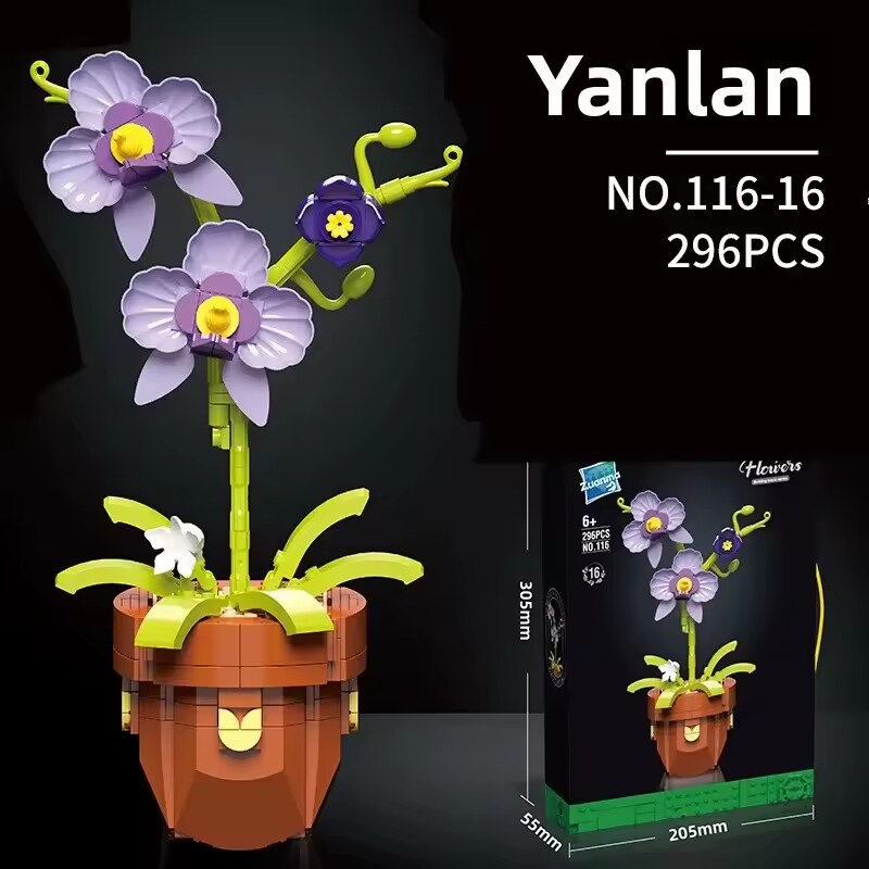 Plant Building Brick Kit - Yanlan Flower by Wizardi F07N11-30-16(116)