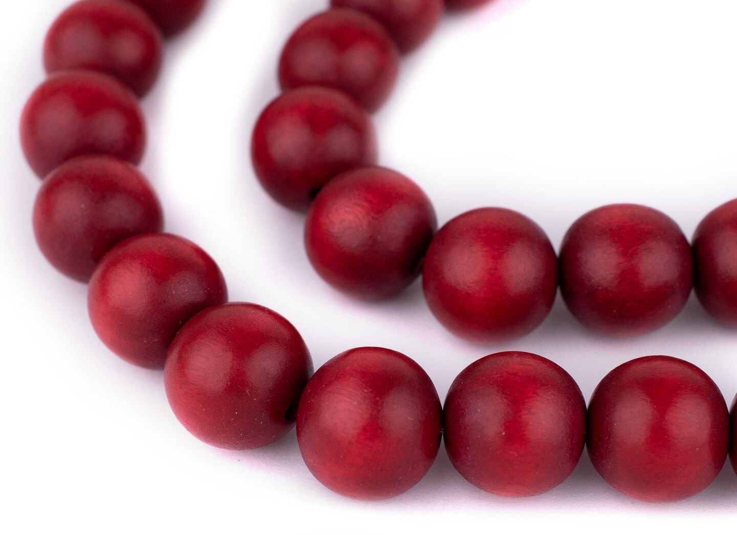 The Bead Chest Natural 18mm Wooden Beads in Red for Jewelry Making &#x2013; Round Loose Wood Spacer Beads I Approximately 24 Beads